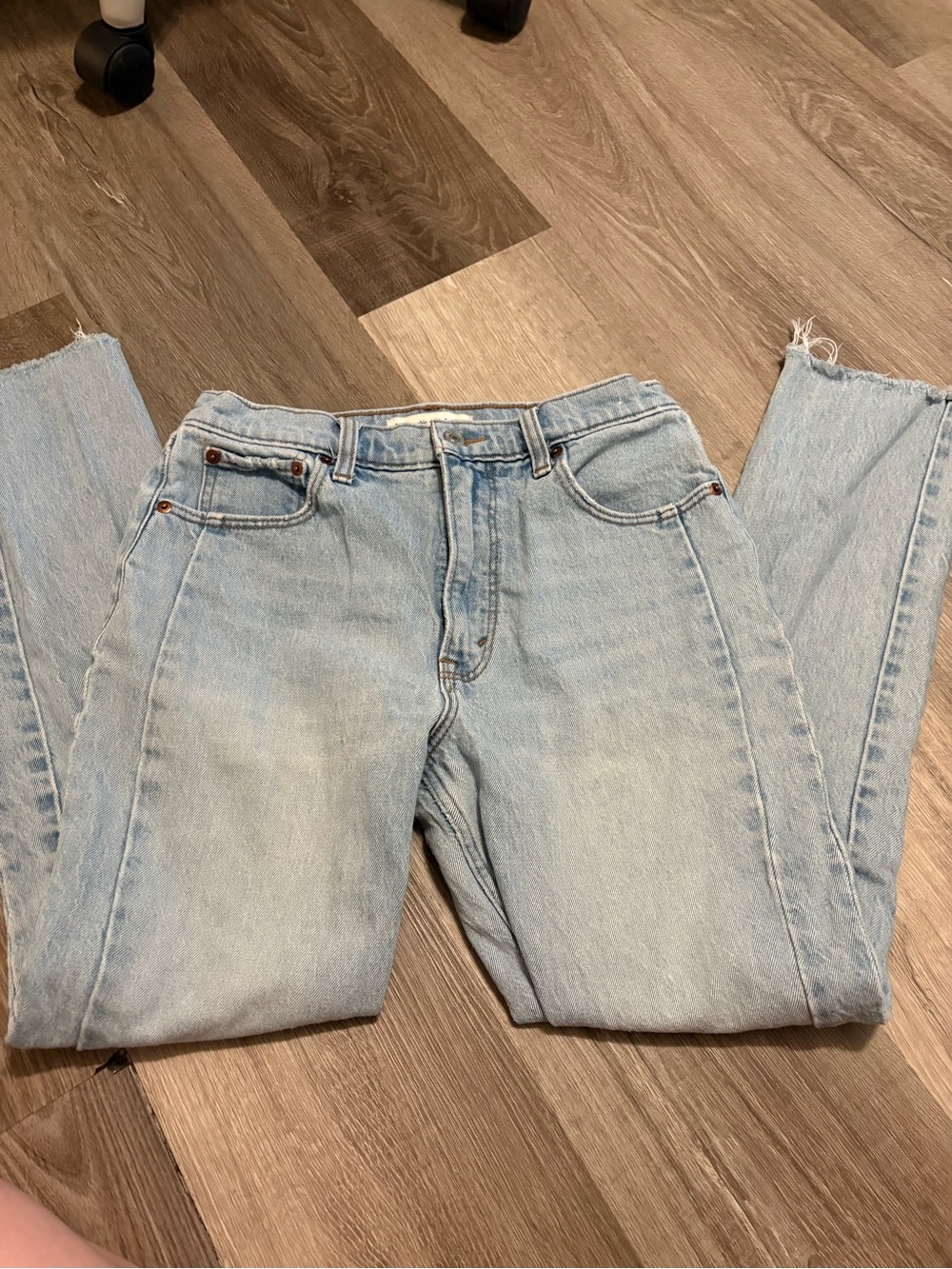 Abercrombie & Fitch Light Blue High-Rise Straight Jeans